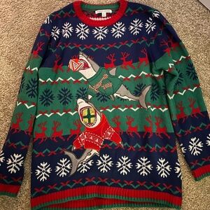 Men’s Shark Ugly Sweater XL